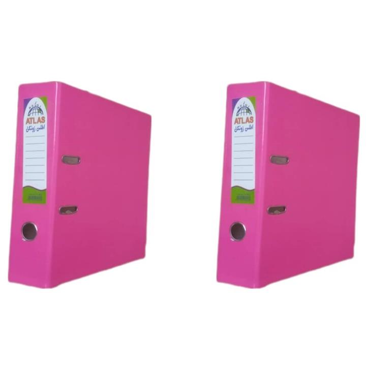 زونکن اطلس مدل  A4 لبه فلزی تیگل دار صورتی ( بسته 2 عددی)